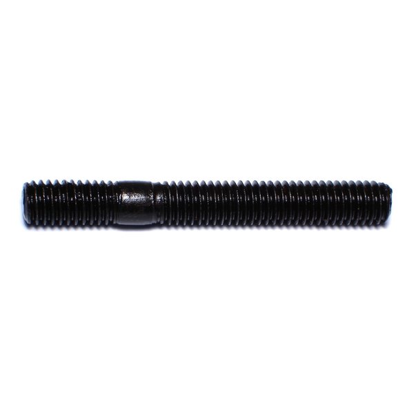 Midwest Fastener Double-End Threaded Stud, 3/8"-16 Thread to 3/8"-16 Thread, 3 in, Steel, Zinc Plated, 4 PK 63533